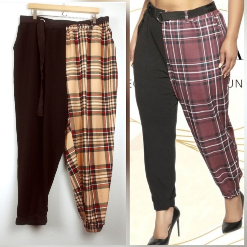 New Look Trouser Pant Women's Plus Size 3X Loose Two Tone